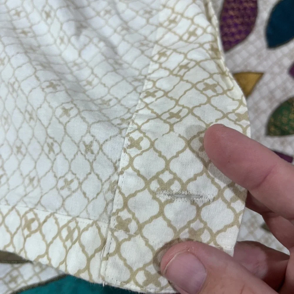 Pier 1 Imports Peacock Applique Cotton Shower Curtain‎ Boho Jewel Tone Vtg
